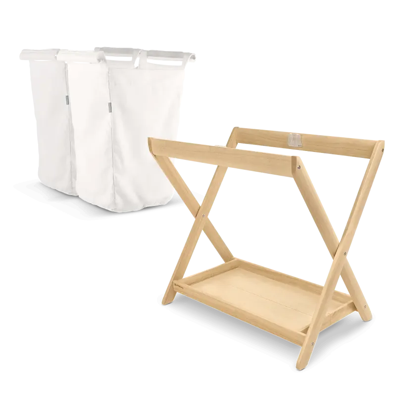 Bassinet Stand & Hamper Insert Bundle Grey