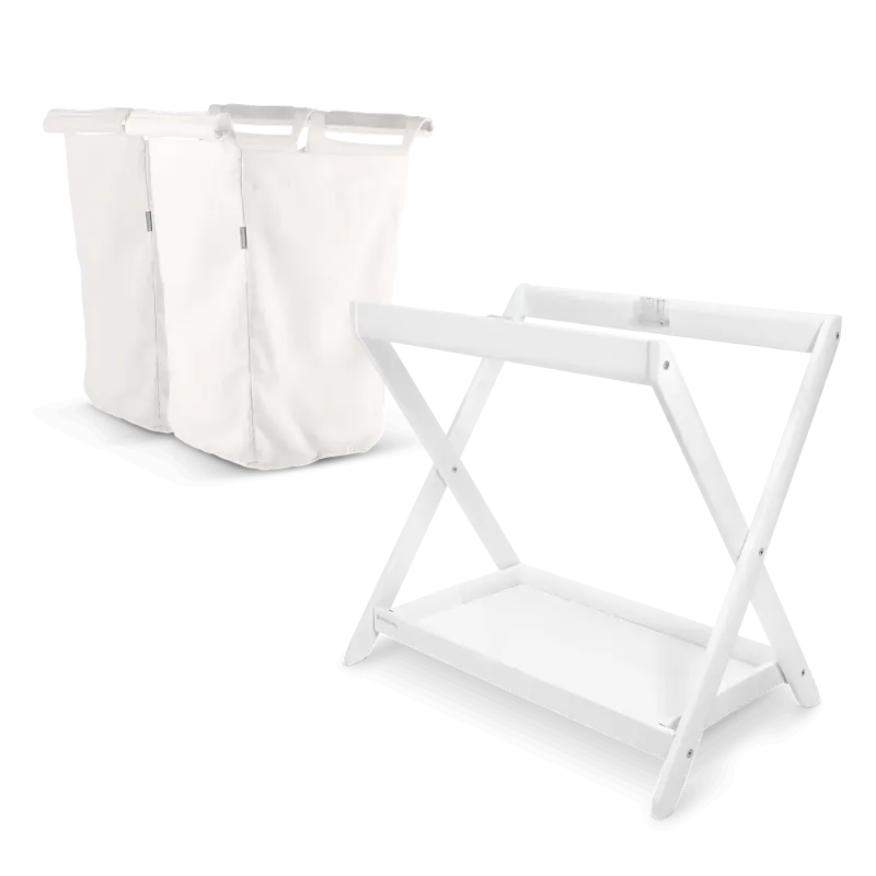 Bassinet Stand & Hamper Insert Bundle White